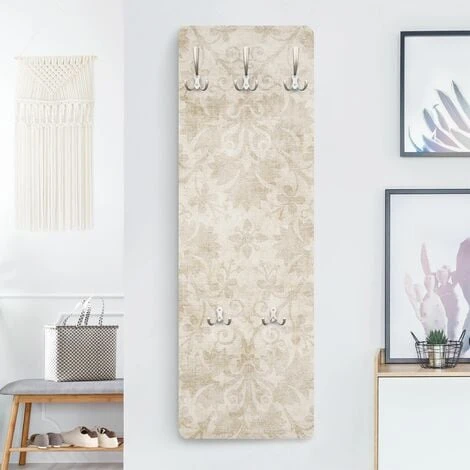 Appendiabiti - Antico Damasco - Bianco Beige Dimensione LxH: 119cm X 39cm 3 Appendiabiti - Antico Damasco - Bianco Beige Dimensione LxH: 119cm X 39cm