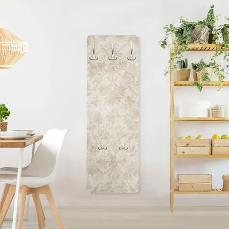 Appendiabiti - Antico Damasco - Bianco Beige Dimensione LxH: 119cm X 39cm 4 Appendiabiti - Antico Damasco - Bianco Beige Dimensione LxH: 119cm X 39cm - immagine 2