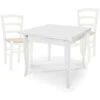 Set Tavolo Quadrato Allungabile + Sedie Venezia Seduta Paglia Bianco Dimensione Tavoli: 80 X 80 - Dimensione Aperto: 160 X 80 - Numero Sedie: 4