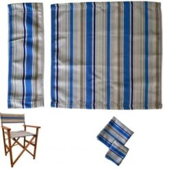 Teli Ricambio Sedia Da Regista Fodere Seduta E Sedile In Poliestere Resistente E Lavabile – Blu Beige, Ecrù 50x50