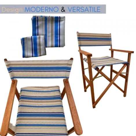 Teli Ricambio Sedia Da Regista Fodere Seduta E Sedile In Poliestere Resistente E Lavabile – Blu Beige, Ecrù 50x50 6 Teli Ricambio Sedia Da Regista Fodere Seduta E Sedile In Poliestere Resistente E Lavabile – Blu Beige, Ecrù 50x50 - immagine 4