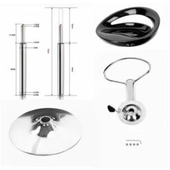 2 X Sgabelli Da Bar Sedia Da Pranzo Con Poggiapiedi 360°Mobili Orientabile Regolabile 59-80cm Nero -Vendite HOMCOM || VIDAXL || Songmics 35183657 5