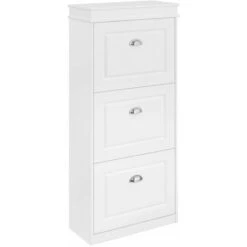 Scarpiera Salvaspazio Slim Con 3 Ante Portascarpe Salvaspazio Regolabili 52x23x117cm SoBuy Bianco FSR94-W