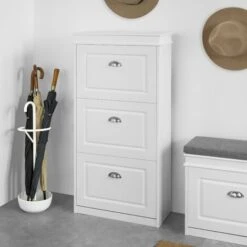 Scarpiera Salvaspazio Slim Con 3 Ante Portascarpe Salvaspazio Regolabili 52x23x117cm SoBuy Bianco FSR94-W -Vendite HOMCOM || VIDAXL || Songmics 35962893 4