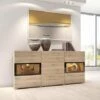 Credenza Moderna 2 Ante Rovere EMOTION Gihome® Madia Buffet Soggiorno Design -Vendite HOMCOM || VIDAXL || Songmics 36002096 1