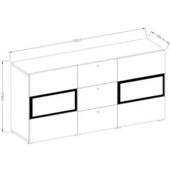 Credenza Moderna 2 Ante Rovere EMOTION Gihome® Madia Buffet Soggiorno Design -Vendite HOMCOM || VIDAXL || Songmics 36002096 5