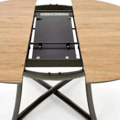 Tavolo Allungabile Tondo ORTENSIA Gihome ® Rovere Metallo Sala Pranzo Moderno -Vendite HOMCOM || VIDAXL || Songmics 36250327 5