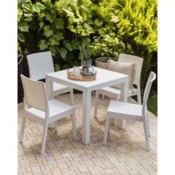 Set Di 4 Sedie Da Giardino Impilabili In Rattan Bianco Fossano 8 Set Di 4 Sedie Da Giardino Impilabili In Rattan Bianco Fossano -Vendite HOMCOM || VIDAXL || Songmics 37828126 2