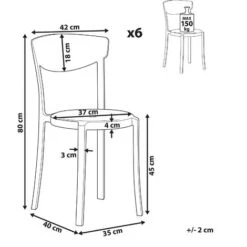 Set Di 6 Sedie Moderne Da Esterno E Interno In Plastica Blu Vieste -Vendite HOMCOM || VIDAXL || Songmics 37974559 3