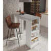 Dmora Tavolo Penisola Da Cucina Con 4 Ripiani, Mobile Da Bar, Tavolo Alto Ausiliare, Cm 112x49,50xh106, Colore Bianco E Cemento, Con Imballo Rinforzato -Vendite HOMCOM || VIDAXL || Songmics 38269698 1