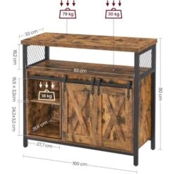 VASAGLE Credenza, Armadio Da Cucina, Armadietto, Tavolo Da Buffet Con Ante Scorrevole, Ripiano Regolabile, Industriale, Per Soggiorno, Marrone Vintage E Nero Da SONGMICS 11 VASAGLE Credenza, Armadio Da Cucina, Armadietto, Tavolo Da Buffet Con Ante Scorrevole, Ripiano Regolabile, Industriale, Per Soggiorno, Marrone Vintage E Nero Da SONGMICS -Vendite HOMCOM || VIDAXL || Songmics 38402472 5