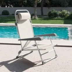 Sedia Sdraio Spiaggina Con Braccioli Pieghevole Gargano Colore: Grigio -Vendite HOMCOM || VIDAXL || Songmics 3865226 2