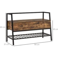 HOMCOM Mobile Scarpiera Con Vano Contenitore Legno E Metallo - Marrone 9 HOMCOM Mobile Scarpiera Con Vano Contenitore Legno E Metallo - Marrone -Vendite HOMCOM || VIDAXL || Songmics 39507114 3