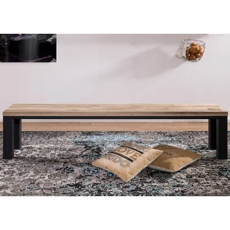 VILLANDERS 225 Panca In Legno Di Quercia Selvatica - Oliato / Bianco 200x35x45 6 VILLANDERS 225 Panca In Legno Di Quercia Selvatica - Oliato / Bianco 200x35x45 - immagine 4