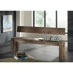 NATURE GREY 701 Panca Con Schienale In Legno Di Sheesham - Oliato / Grigio 160x35x76 -Vendite HOMCOM || VIDAXL || Songmics 40503567 3