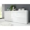 Credenza Moderna, Madia Bianca Laccata Lucida A 4 Ante -Vendite HOMCOM || VIDAXL || Songmics 41361710 1