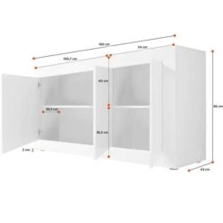 Credenza Moderna, Madia Bianca Lucida Con 3 Ante In Finitura Pero 7 Credenza Moderna, Madia Bianca Lucida Con 3 Ante In Finitura Pero -Vendite HOMCOM || VIDAXL || Songmics 41361761 3