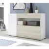 Credenza Madia Bianco Lucido E Rovere Samoa -Vendite HOMCOM || VIDAXL || Songmics 41361818 1