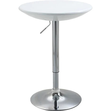 HOMCOM Tavolo Rotondo Da Bar Con Piano Girevole, Altezza Regolabile Con Leva A Gas E Base - Bianco 3 HOMCOM Tavolo Rotondo Da Bar Con Piano Girevole, Altezza Regolabile Con Leva A Gas E Base - Bianco