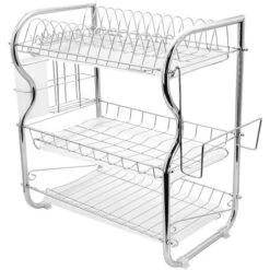 Scolapiatti Con Vassoio In Acciaio Inox Risparmia Spazio 3 Livelli Opzione 1 8 Scolapiatti Con Vassoio In Acciaio Inox Risparmia Spazio 3 Livelli Opzione 1 -Vendite HOMCOM || VIDAXL || Songmics 42834406 2