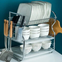 Scolapiatti Con Vassoio In Acciaio Inox Risparmia Spazio 3 Livelli Opzione 1 9 Scolapiatti Con Vassoio In Acciaio Inox Risparmia Spazio 3 Livelli Opzione 1 -Vendite HOMCOM || VIDAXL || Songmics 42834406 3