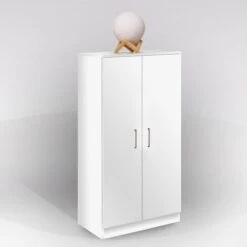 ARMADIO/SCARPIERA DUE ANTE BIANCO OPACO