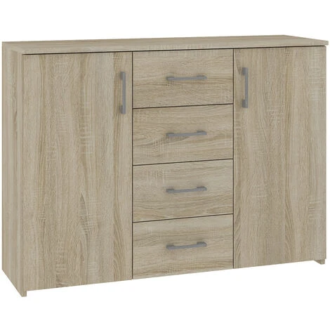 ELTON Cassettiera Buffet Moderna Salone Soggiorno Camera Da Letto 110x80x35 Cm 4 Cassetti 2 Ante Mobile Contenitore Credenza 3 ELTON Cassettiera Buffet Moderna Salone Soggiorno Camera Da Letto 110x80x35 Cm 4 Cassetti 2 Ante Mobile Contenitore Credenza