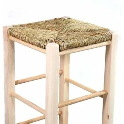 Sgabello Seduta Quadrata In Paglia Altezza 70 Cm Da Verniciare Piedi Dritti -Vendite HOMCOM || VIDAXL || Songmics 4477375 2