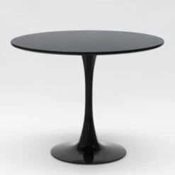 Tavolo Rotondo Effetto Marmo 80cm Sala Da Pranzo Ristorante Tulip Murmar 80 Colore: Nero -Vendite HOMCOM || VIDAXL || Songmics 45345857 3