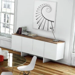 Credenza Buffet Moderna TemaHome Con 4 Ante. Mobili -Vendite HOMCOM || VIDAXL || Songmics 45738704 4