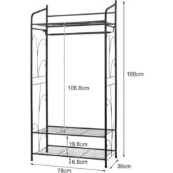 Stand Appendiabiti Da Terra Porta Abiti In Metallo Armadio Aperto Con Ripiani Appendiabiti Vintage Metallico Porta Abiti Da Camera Ingresso 9 Stand Appendiabiti Da Terra Porta Abiti In Metallo Armadio Aperto Con Ripiani Appendiabiti Vintage Metallico Porta Abiti Da Camera Ingresso -Vendite HOMCOM || VIDAXL || Songmics 46140918 3