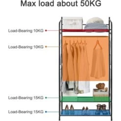 Stand Appendiabiti Da Terra Porta Abiti In Metallo Armadio Aperto Con Ripiani Appendiabiti Vintage Metallico Porta Abiti Da Camera Ingresso 10 Stand Appendiabiti Da Terra Porta Abiti In Metallo Armadio Aperto Con Ripiani Appendiabiti Vintage Metallico Porta Abiti Da Camera Ingresso -Vendite HOMCOM || VIDAXL || Songmics 46140918 4