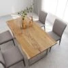 Nova Tavolo Da Pranzo In Legno Massello Di Acacia E Acciaio Varie Dimensioni Dimensioni : 80x90x76 Cm -Vendite HOMCOM || VIDAXL || Songmics 46363468 1