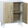 Mobile In Pannello Truciolare Con 2 Ante , Armadietto Con Scaffali Mobile In Legno - Bianco/sonoma 60x30 H. 72 Cm -Vendite HOMCOM || VIDAXL || Songmics 46942237 1