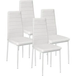 Set Di 4 Sedie Da Pranzo Stile Contemporaneo -sedia Da Pranzo Sedia Cucina ,Sedia Con Linee,bianco 9 Set Di 4 Sedie Da Pranzo Stile Contemporaneo -sedia Da Pranzo Sedia Cucina ,Sedia Con Linee,bianco -Vendite HOMCOM || VIDAXL || Songmics 47301025 3