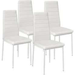 Set Di 4 Sedie Da Pranzo Stile Contemporaneo -sedia Da Pranzo Sedia Cucina ,Sedia Con Linee,bianco 10 Set Di 4 Sedie Da Pranzo Stile Contemporaneo -sedia Da Pranzo Sedia Cucina ,Sedia Con Linee,bianco -Vendite HOMCOM || VIDAXL || Songmics 47301025 4