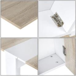 Tavolo Da Pranzo,Tavolo Cucina Pieghevole Portatile, Soggiorno, Sala Da Pranzo,103x76x73.4cm Bianco + Colore Rovere -Vendite HOMCOM || VIDAXL || Songmics 47301135 2