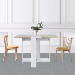 Tavolo Da Pranzo,Tavolo Cucina Pieghevole Portatile, Soggiorno, Sala Da Pranzo,103x76x73.4cm Bianco + Colore Rovere -Vendite HOMCOM || VIDAXL || Songmics 47301135 5