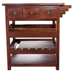 Tavolo Da Servizio In Legno Di Acacia 85x48x86 Nougat Laccato OXFORD 455