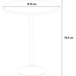 Tavolino Bar Rotondo Quadrato Nero Bianco 70x70 Bistrot Colore Tavolo: Nero - Forma Tavolo: Rotondo -Vendite HOMCOM || VIDAXL || Songmics 5024675 4