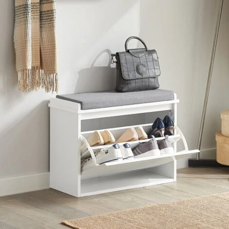SoBuy Scarpiera Con Patta E Cuscino Per Scarpe, Colore: Bianco, Dimensioni: Circa 62 X 46 X 26 Cm FSR98-W 7 SoBuy Scarpiera Con Patta E Cuscino Per Scarpe, Colore: Bianco, Dimensioni: Circa 62 X 46 X 26 Cm FSR98-W - immagine 5