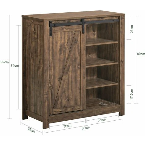 SoBuy Credenza Con Anta Scorrevole, Scarpiera Con Porta Fienile, Mobile Da Ingresso, Armadio Multifunzionale, FSB59-N 4 SoBuy Credenza Con Anta Scorrevole, Scarpiera Con Porta Fienile, Mobile Da Ingresso, Armadio Multifunzionale, FSB59-N - immagine 2