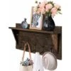 COSTWAY Appendiabiti A Parete, Ganci Attaccapanni Appendini Da Muro, 100% Legno Naturale, Porta Asciugamano Per Bagno Ingresso E Camera Da Letto (Marrone) -Vendite HOMCOM || VIDAXL || Songmics 51321636 1