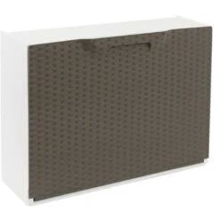 Dmora Scarpiera Con 1 Anta A Ribalta In Polipropilene Effetto Rattan, Set Componibile Da Interno O Esterno, 100% Made In Italy, Cm 51x18h40, Colore Tortora, Con Imballo Rinforzato -Vendite HOMCOM || VIDAXL || Songmics 51602165 2