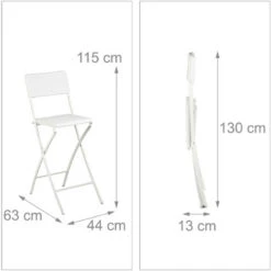 Relaxdays Sedia Da Bar Pieghevole In Set Da 2, Aspetto Rattan, Con Schienale, Sgabello Piegehevole, H: 78 Cm, Bianco -Vendite HOMCOM || VIDAXL || Songmics 51969690 4