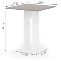 Tavolo Da Pranzo „Ewert“ 65x65cm Bianco/sonoma Vicco -Vendite HOMCOM || VIDAXL || Songmics 52052849 3