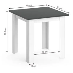 Tavolo Da Pranzo „Karlos“ 80cm Bianco/antracite Vicco -Vendite HOMCOM || VIDAXL || Songmics 52053026 3