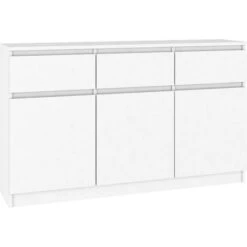 GRAZIA Credenza Moderna Linerare Soggiorno/soggiorno 3 Cassetti + 3 Ante 138x99x40 Cm Cassettiera Contemporanea Armadio Di Stoccaggio
