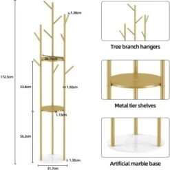 Stand Appendiabiti In Marmo Appendiabiti Da Terra Porta Abiti Appendiabiti 3 Ripiani Autoportante Da Camera Ingresso -Vendite HOMCOM || VIDAXL || Songmics 53108913 5