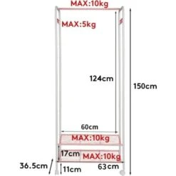 Appendiabiti Porta Abiti Metallo Armadio Aperto Con Ruote Appendiabiti Da Terra Camera -Vendite HOMCOM || VIDAXL || Songmics 53917112 4